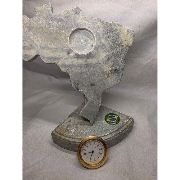 Rare Collectible Vintage Antique Quartz Stone Brazil Clock Home Decor Unique - Picture 7 of 7